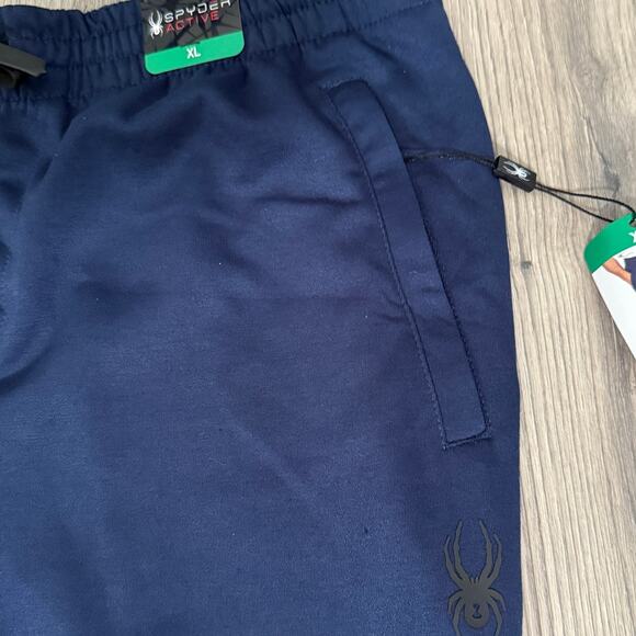 Spyder Active Men's Elastic Waistband Zippered Pockets Tapered Pants - Navy XL - Picture 4 of 8